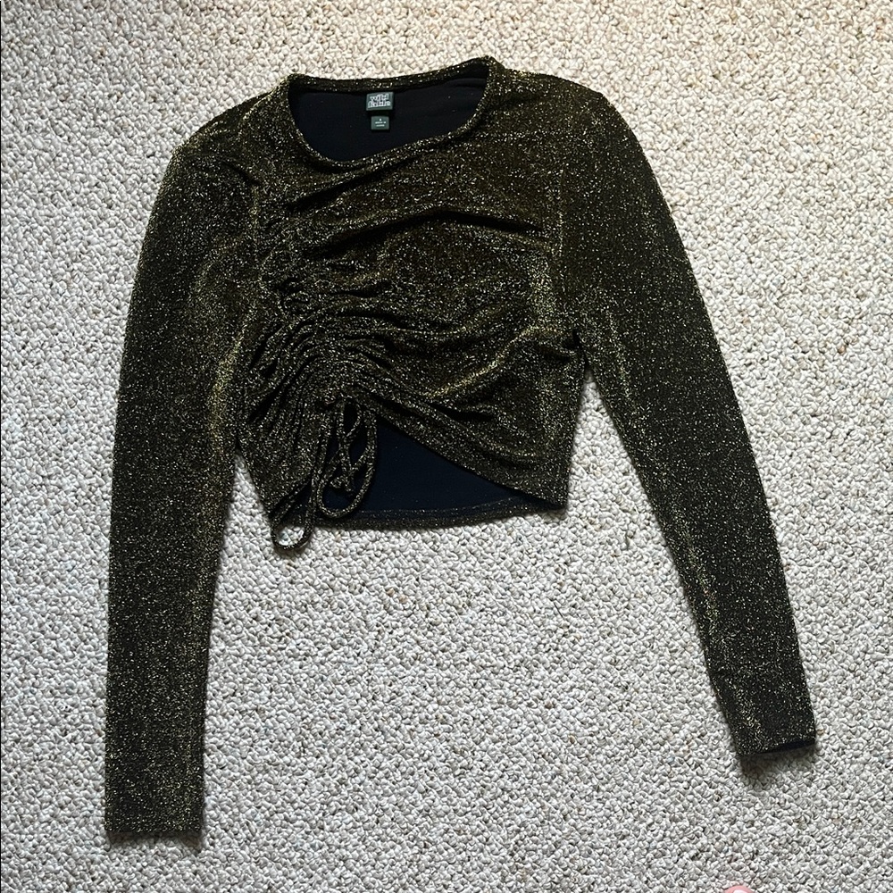 Wild Fable Glittering Green Crop Top